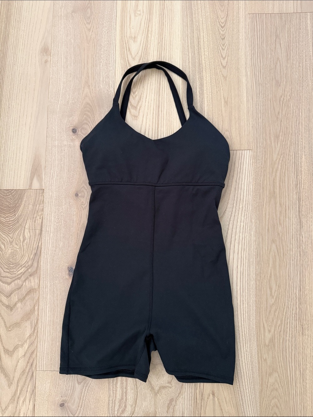 Gilly Hicks Black Girls One-Piece Workout Romper with Crisscross Straps